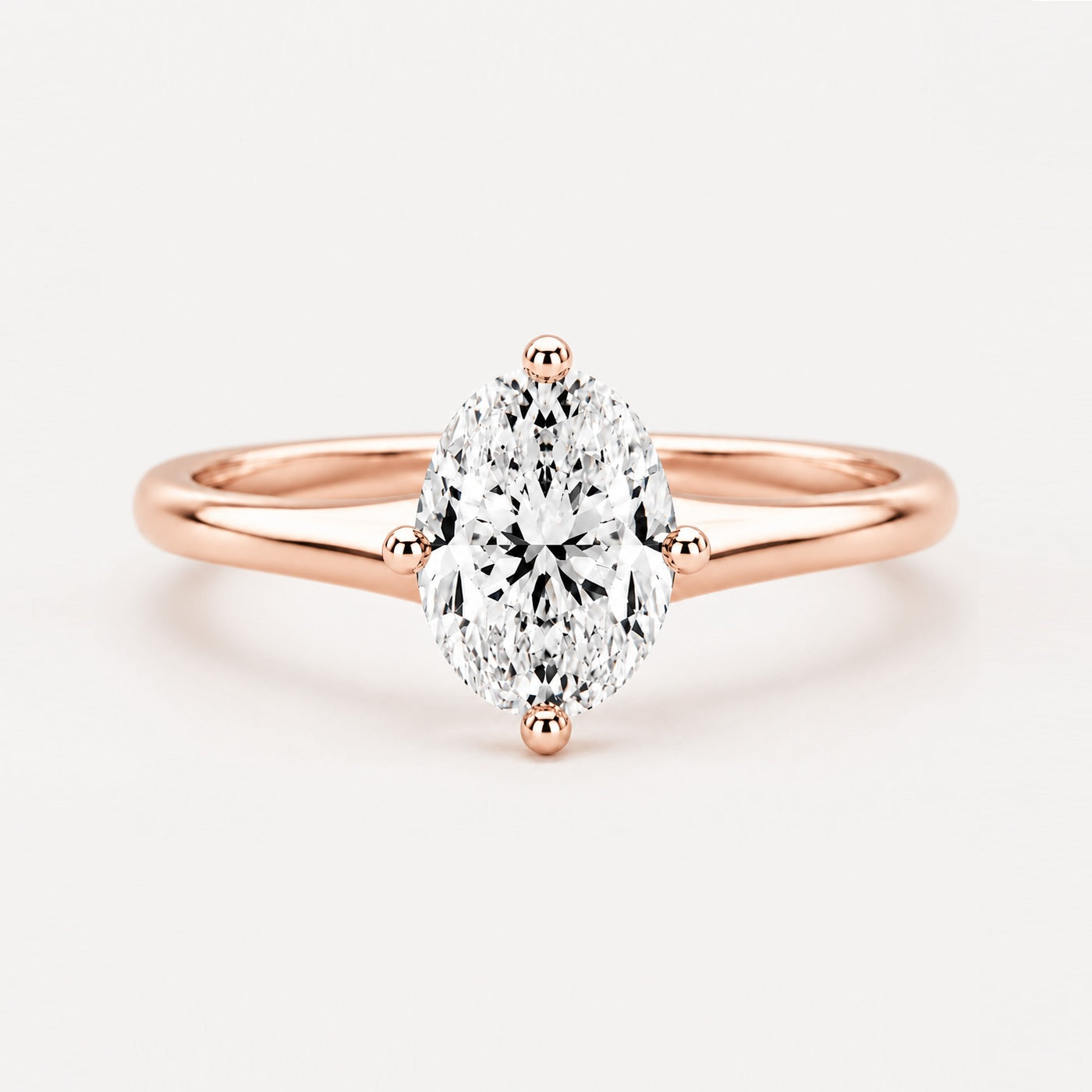 IGI Certified Oval Lab Grown Diamond Solitaire Ring