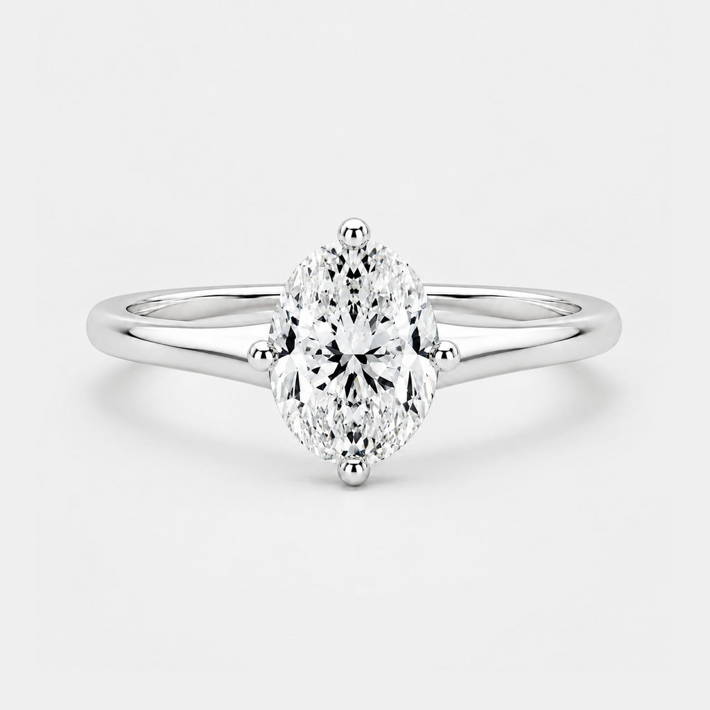 IGI Certified Oval Lab Grown Diamond Solitaire Ring