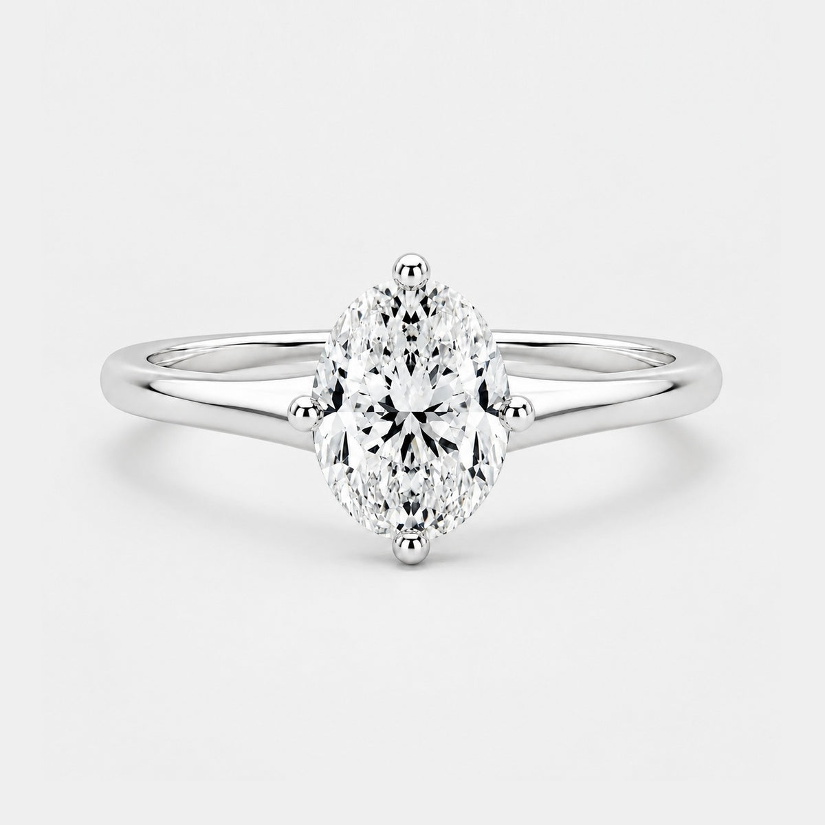 IGI Certified Oval Lab Grown Diamond Solitaire Ring