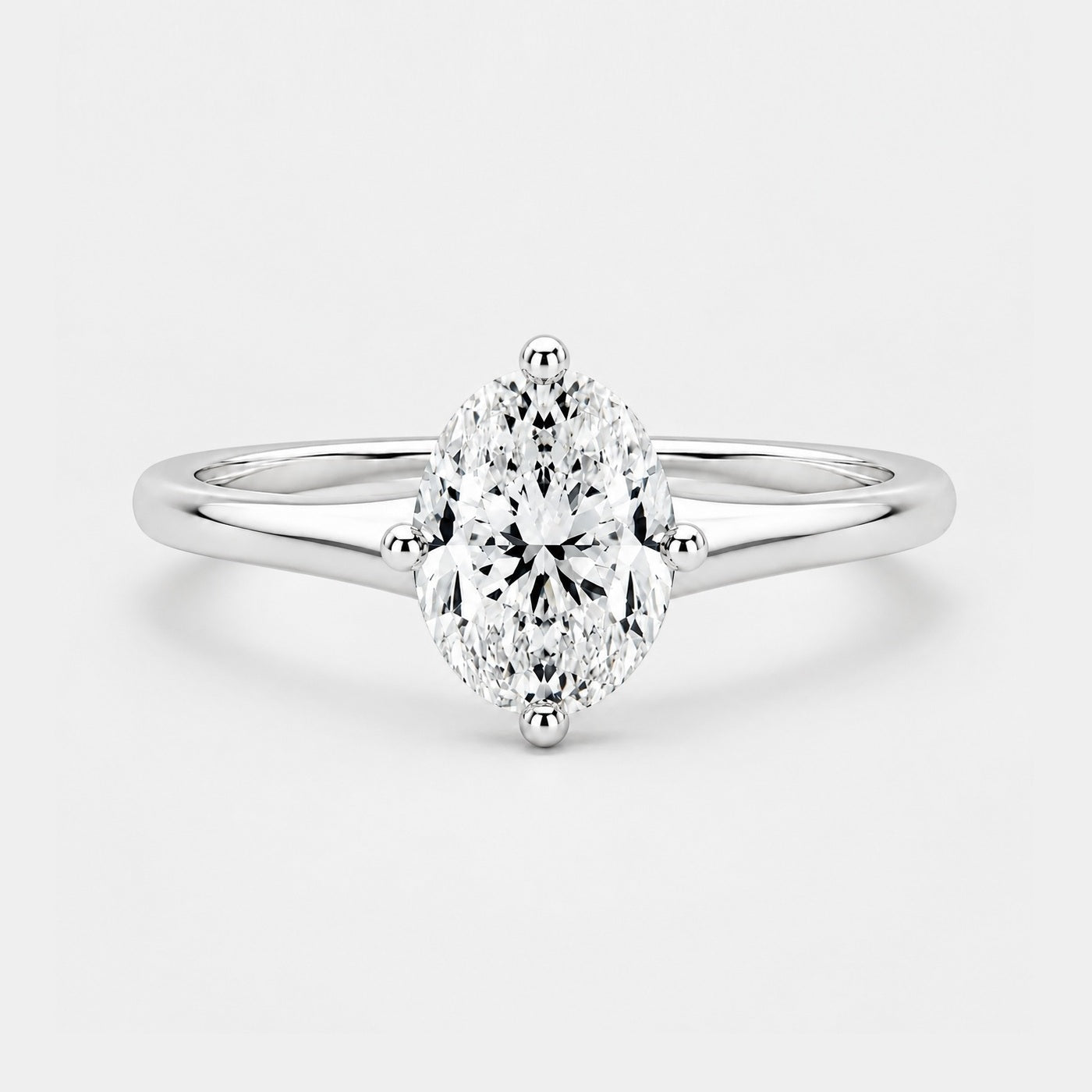 IGI Certified Oval Lab Grown Diamond Solitaire Ring