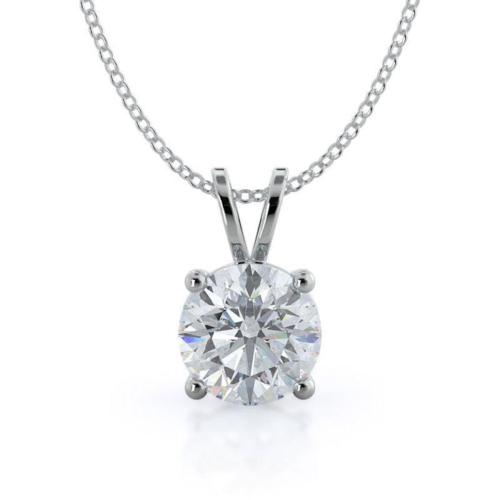 Certified D/VS 1.00Ct Round Diamond Solitaire Pendant Necklace for Women