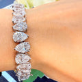 35.42CT D/VS Pear Lab Diamond Tennis Bracelet In Platinum - 35Grams