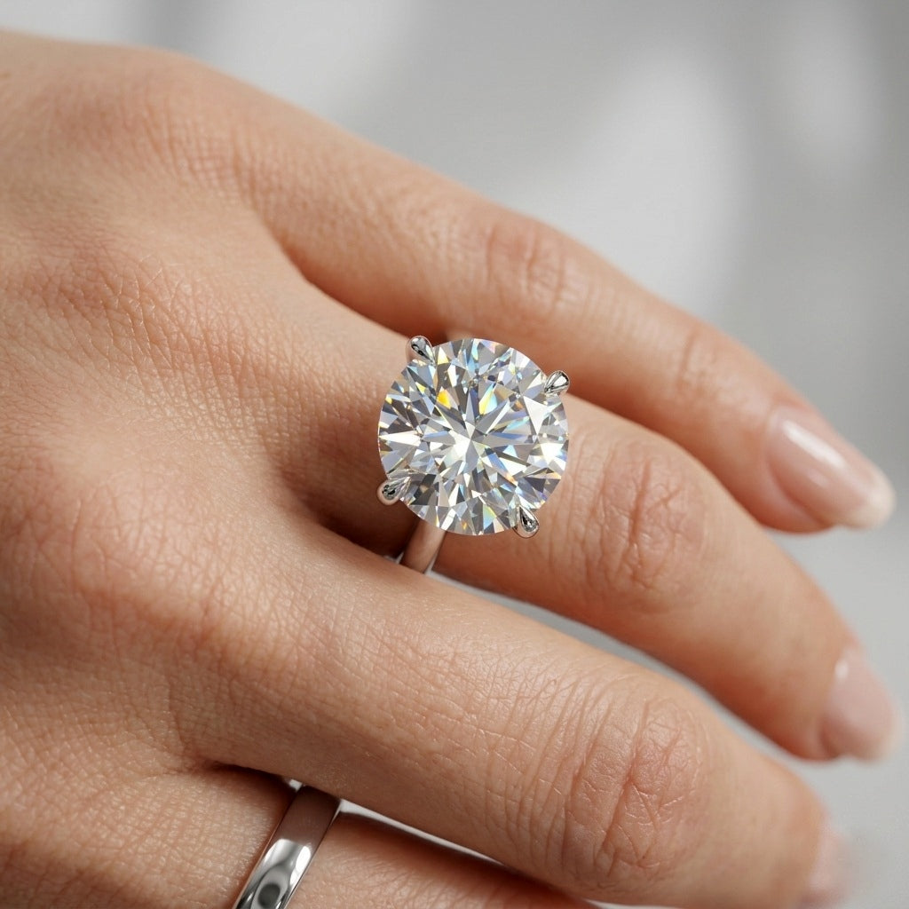 Clearance Certified 5.00Ct Round Diamond Solitaire Engagement Ring - E-F/VS