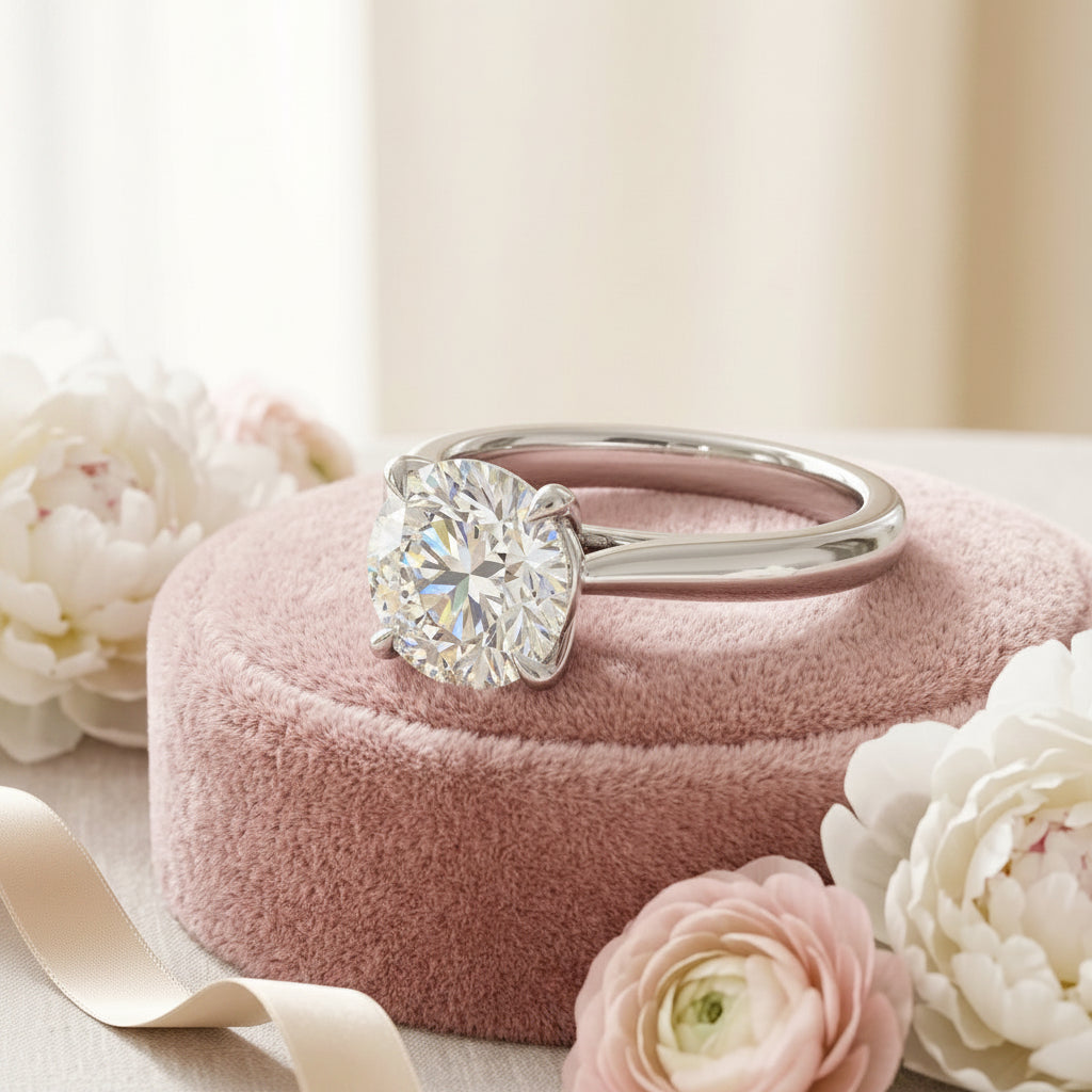 IGI Certified 2.00ct E/VS Round Lab Diamond Solitaire Engagement Ring in Platinum