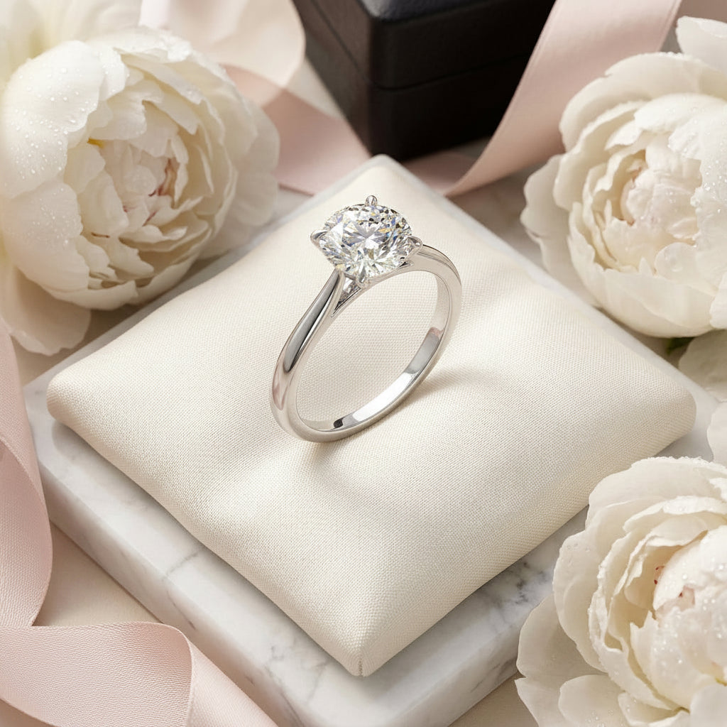 IGI Certified 2.00ct E/VS Round Lab Diamond Solitaire Engagement Ring in Platinum