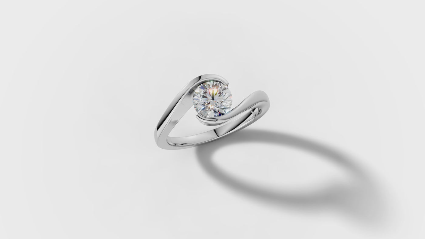 1.00 Carat D/VS Lab Round Diamond Solitaire Engagement Ring For Women
