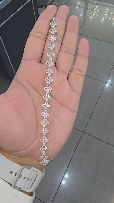 UK Hallmarked 5.00Ct Round Diamond Tennis Bracelet 100% D/VS Natural 18K White Gold