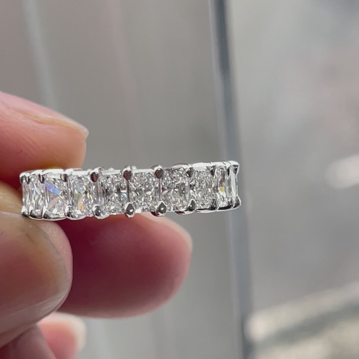 Radiant Diamond Full Eternity Wedding Ring 4.00 - 6.00 Carat