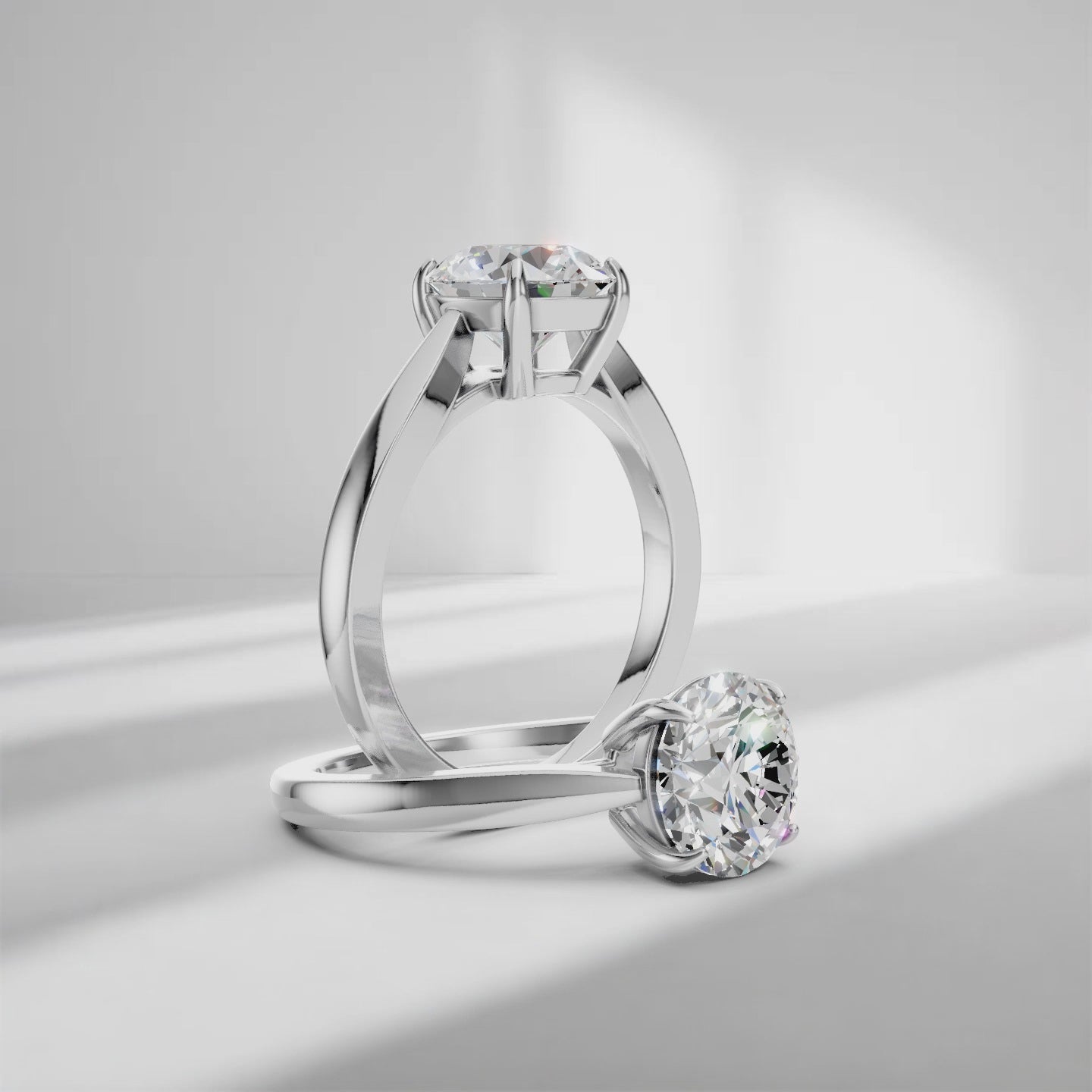 1.00 Carat D/VS Lab Round Diamond Solitaire Engagement Ring For Women