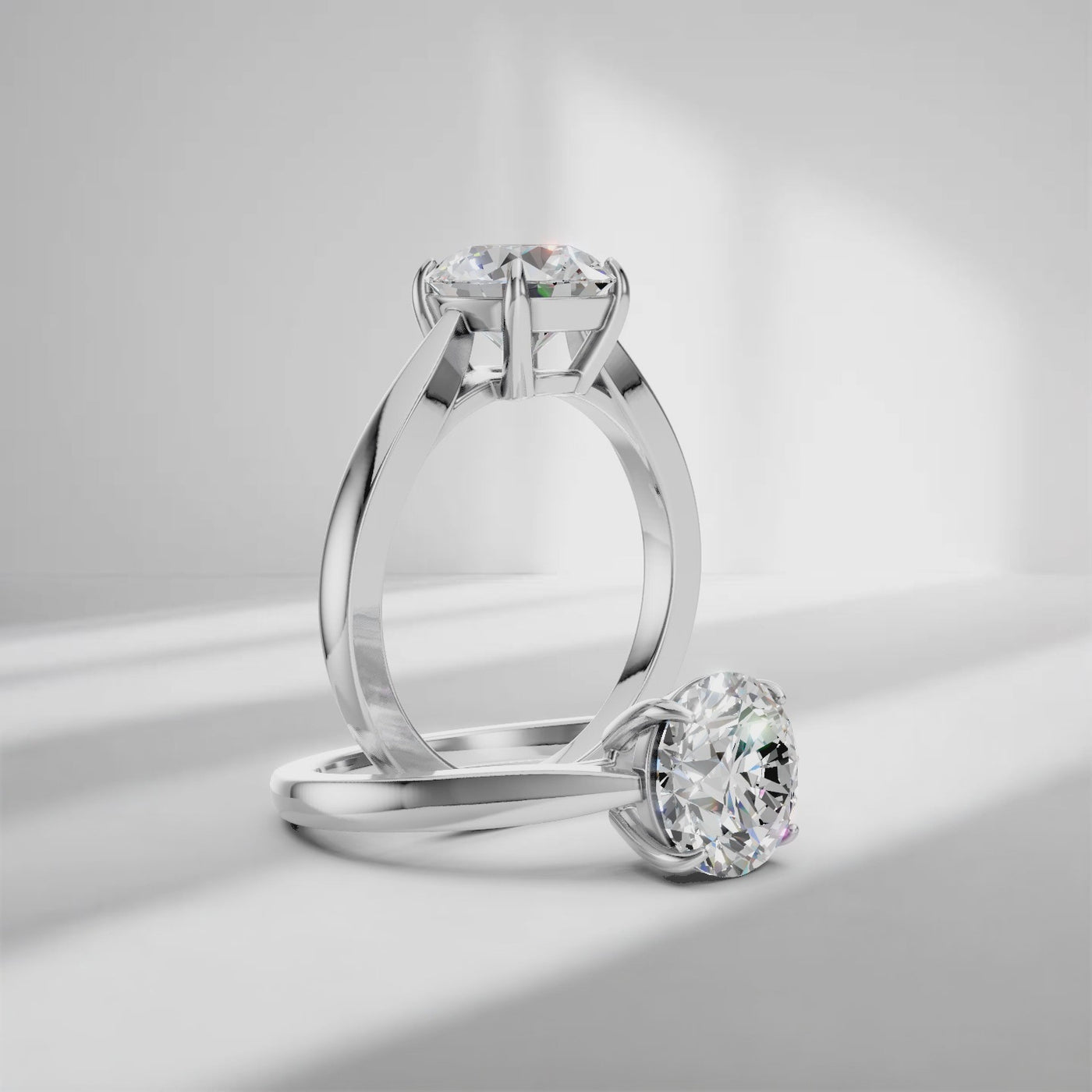 1.00 Carat D/VS Lab Round Diamond Solitaire Engagement Ring For Women
