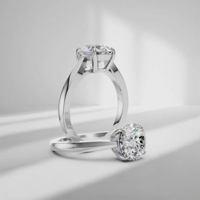 1.00 Carat D/VS Lab Round Diamond Solitaire Engagement Ring For Women