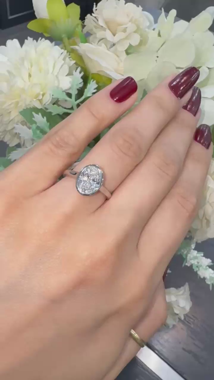 IGI 1.90ct D/VS Oval Lab Diamond Bezel Set Solitaire Ring In Platinum