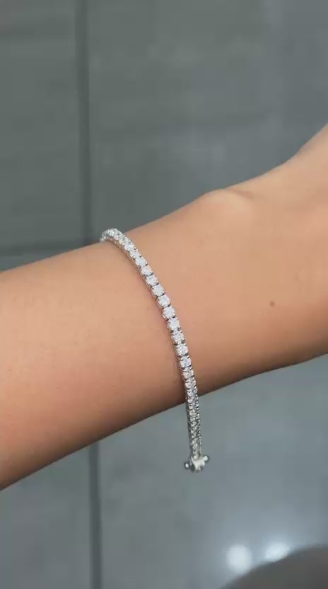 5.00 Carat 100% Natural Round Diamond D/VS Tennis Bracelet 950 Platinum