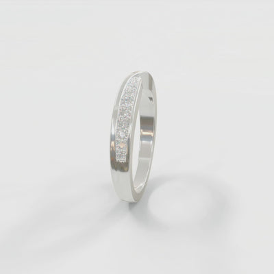 0.25 Carat D/VS Round Diamond Twisted Shank Designer Half Eternity Wedding Ring - amadadiamonds
