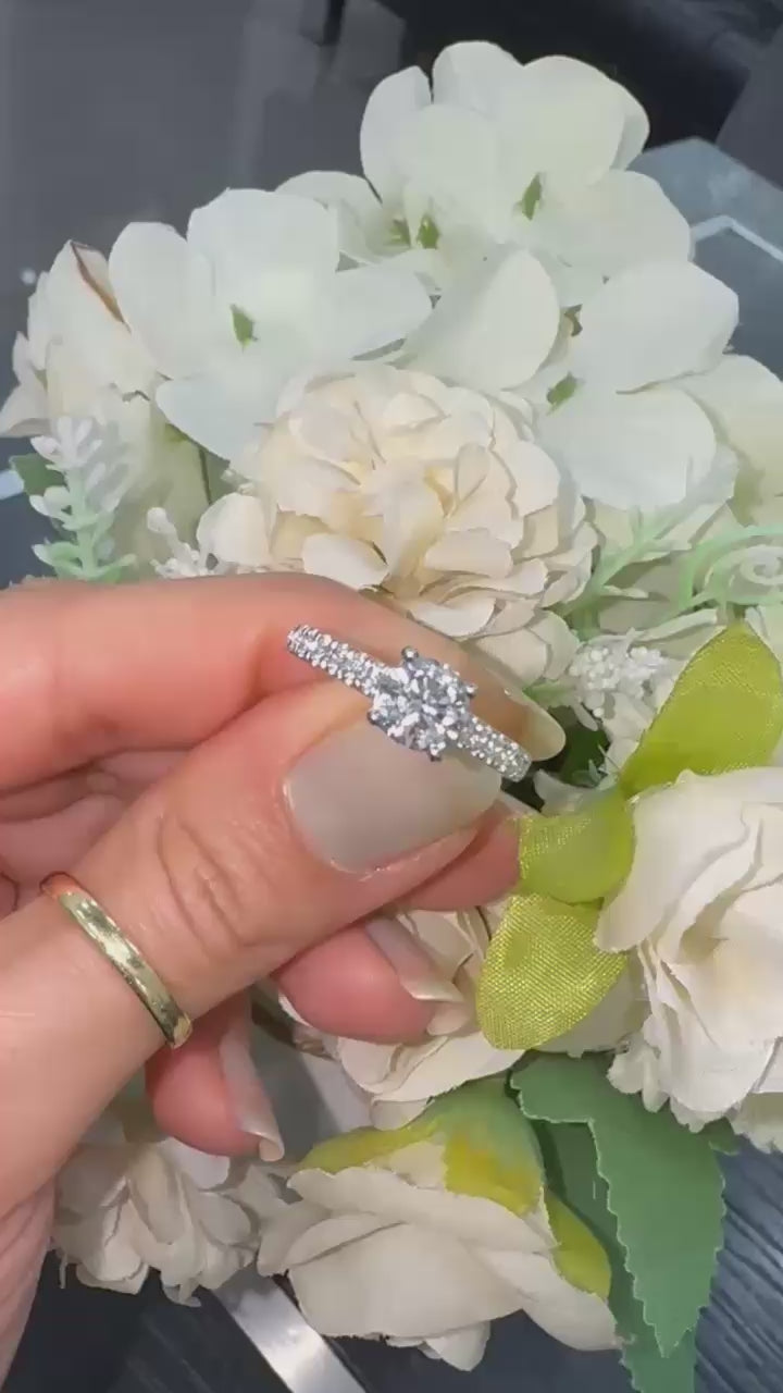 Clearance Sale – IGI 1.75CT Lab Grown Diamond Engagement Ring in Platinum with Side Diamonds on Shank