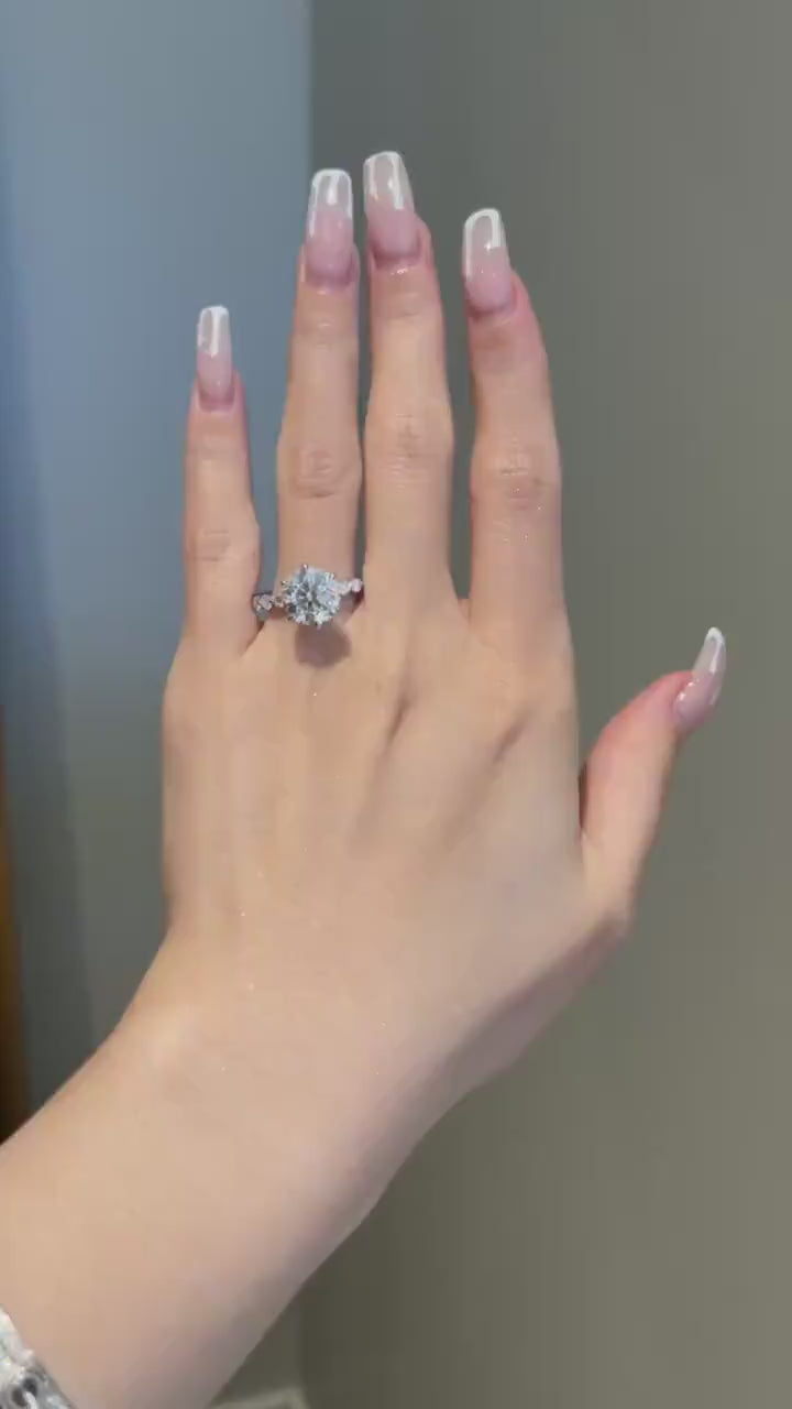 4.50CT IGI Certified Lab Grown Round Diamond Engagement Ring