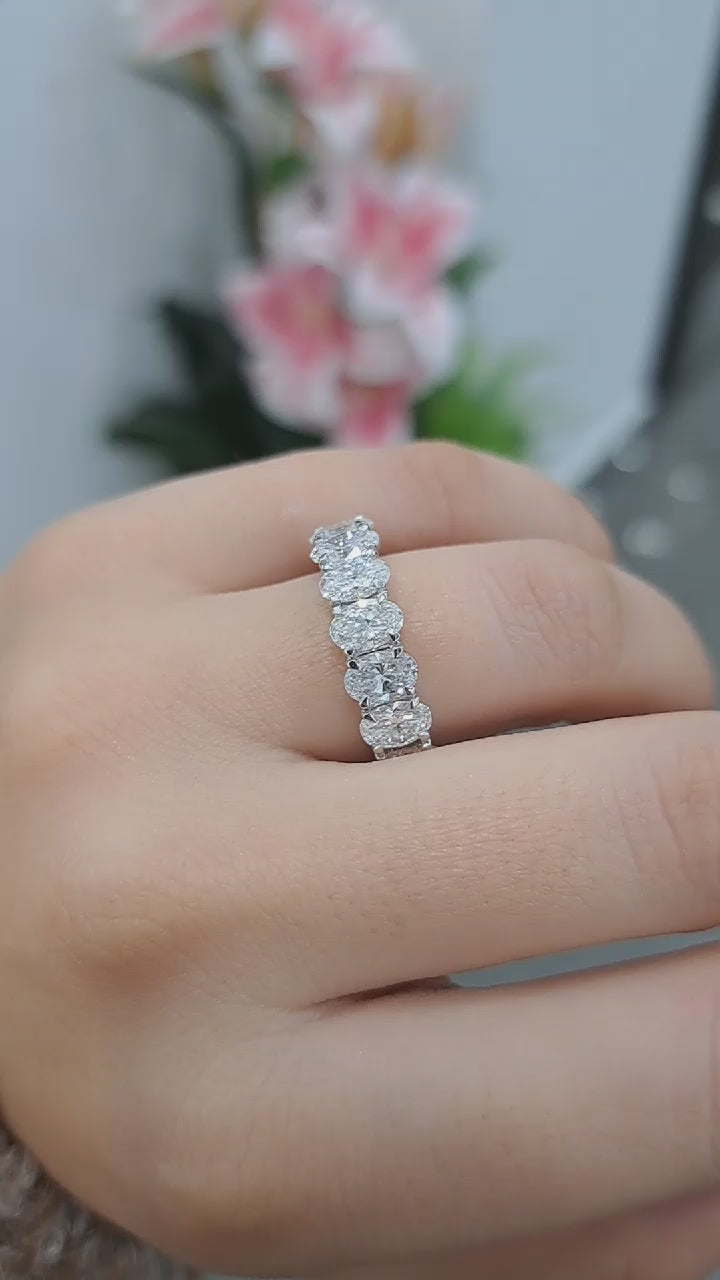 Last Piece ! D-E/VVS 9CT OVAL DIAMOND FULL ETERNITY RING IN PLATINUM