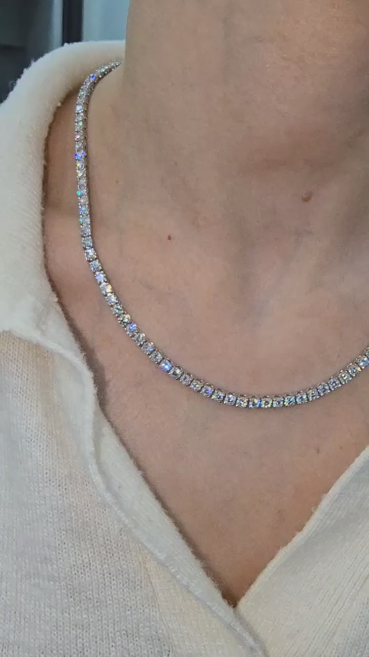 Lab Diamond Tennis Necklace 16.50ct D/VVS Quality in 9K Gold