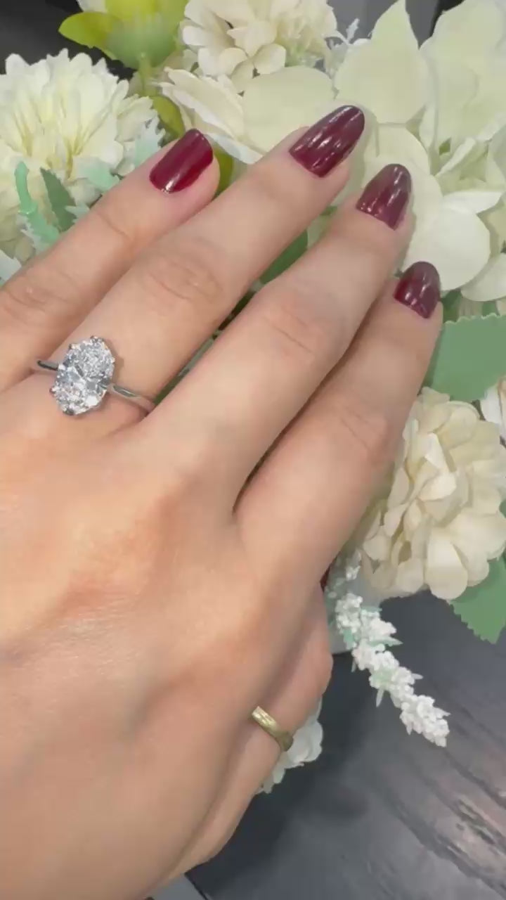 IGI 2.00CT D/VVS Oval Lab Diamond Six Claw Solitaire Engagement  Ring
