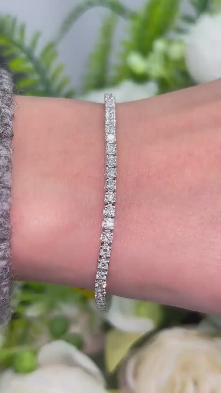 6.00CT D/VVS Round Lab Grown Diamond Tennis Bracelet in Platinum