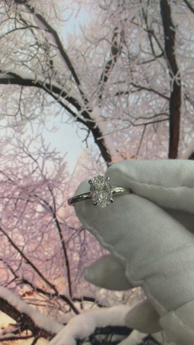 Special Offer ! E/VS 1.00-3.00 CT IGI Certified Oval Diamond  Solitaire Engagement Ring in Platinum