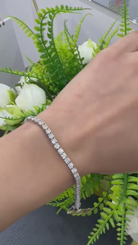 5.00 Carat Lab Grown Diamond Bracelet on Wrist