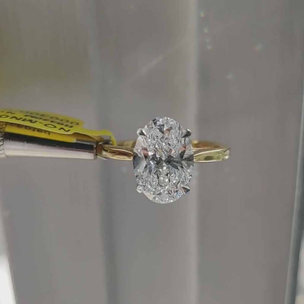 3.00Ct 6.00CT IGI Certified Diamond Oval Cut Solitaire Engagement Ring in 18k Yellow Gold