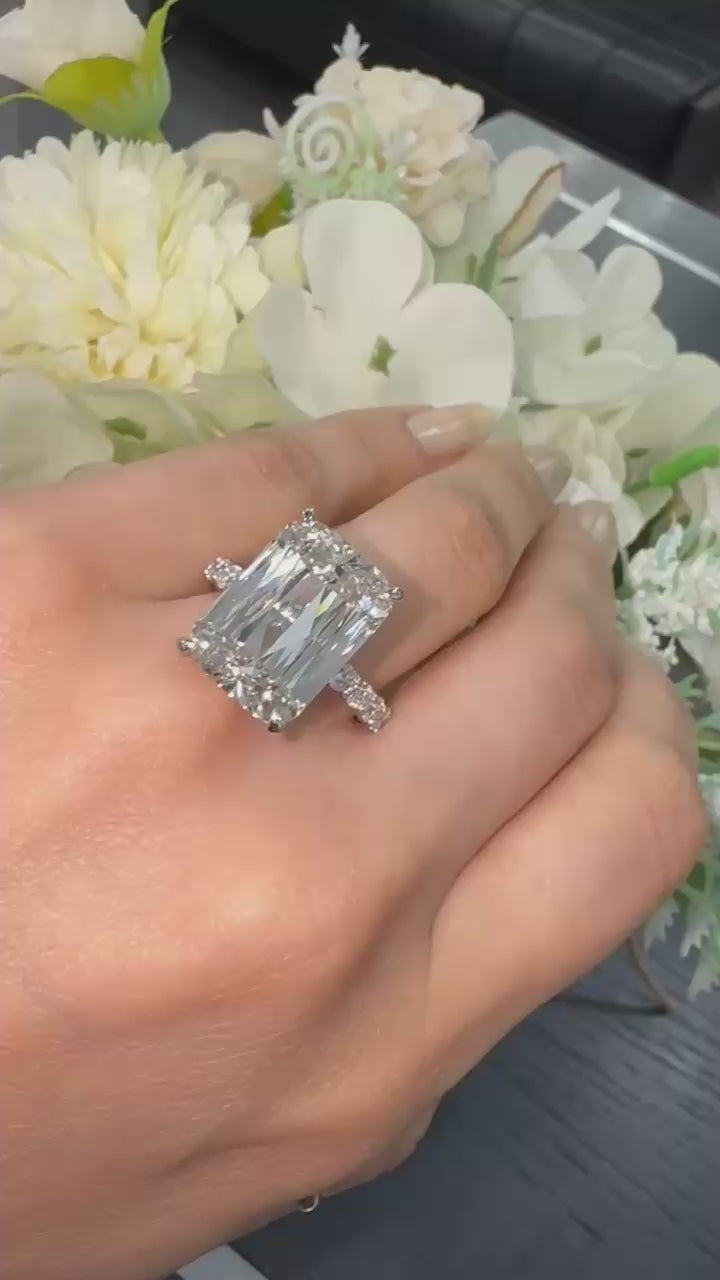 12CT IGI Certified Ashoka Cut Lab Grown Diamond Engagement Ring in Platinum. Ethical luxury