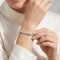 10.00 Carat D-E/VS Lab Grown Princess Diamond Channel Set Bracelet In White Gold