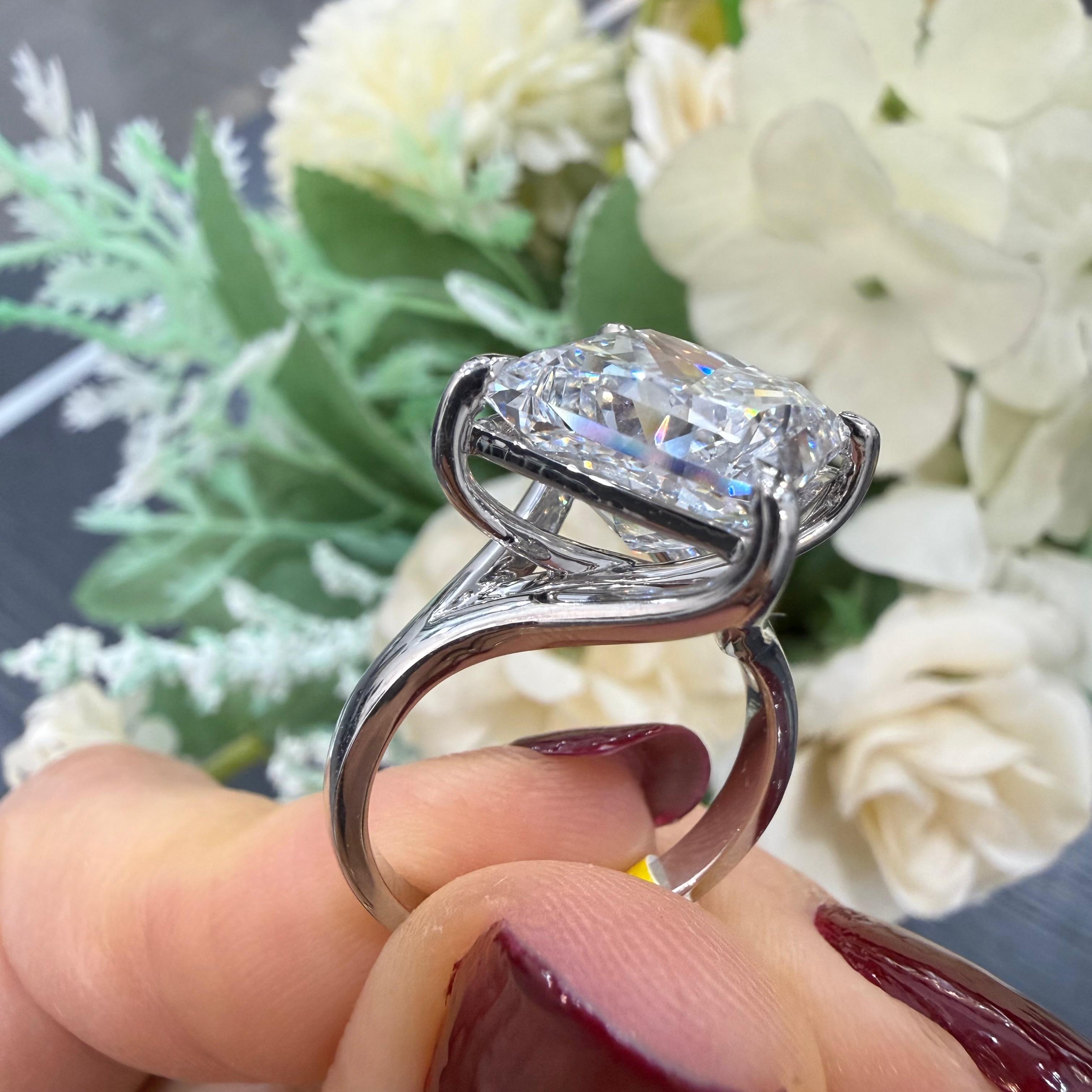IGI Certified 10.00CT E/VS Princess Lab Grown Diamond Solitaire Engagement Ring in Platinum