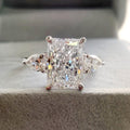 IGI Certified Radiant & Pear Diamond Trilogy Ring Platinum 7.00Ct F/VS