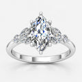 Marquise Cut Engagement Ring with Side Diamonds | IGI Certified Lab Grown in Platinum & Gold - 1-5ct