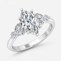 Marquise Cut Engagement Ring with Side Diamonds | IGI Certified Lab Grown in Platinum & Gold - 1-5ct