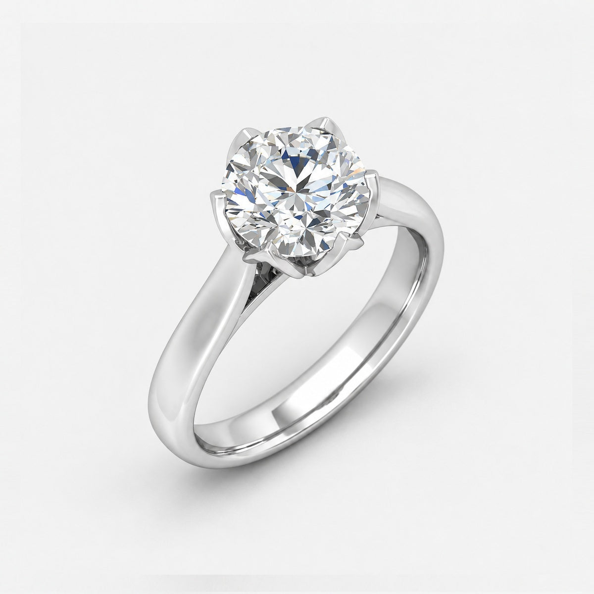 IGI Certified 2.00ct E/VS Round Lab Diamond Solitaire Engagement Ring in Gold & Platinum