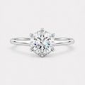 GIA Certified 1.10ct G/VS Natural Round Diamond Hidden Halo Engagement Ring In 18k Gold