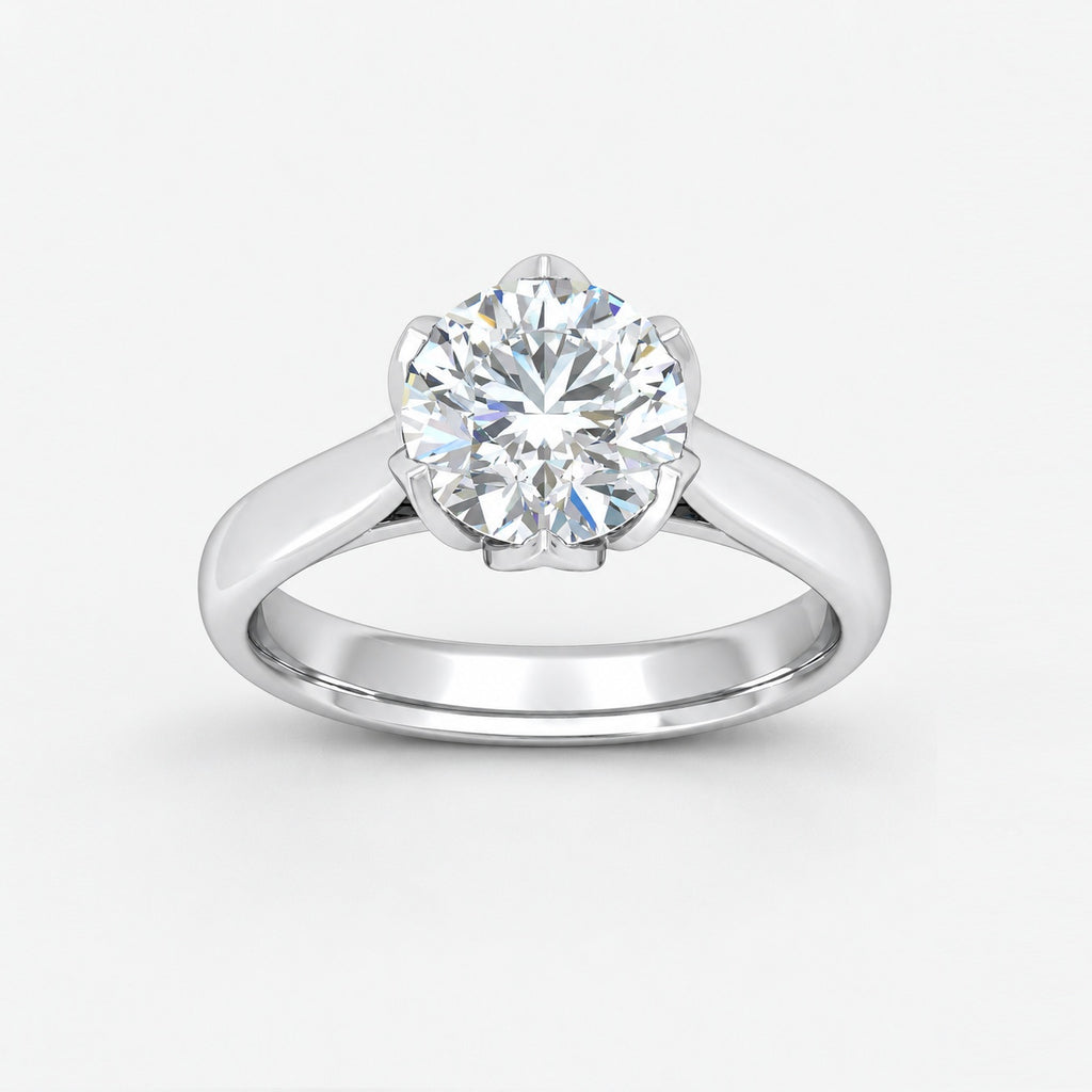 IGI Certified 2.00ct E/VS Round Lab Diamond Solitaire Engagement Ring in Gold & Platinum