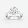 IGI certified round lab-grown diamond solitaire engagement ring in gold and platinum