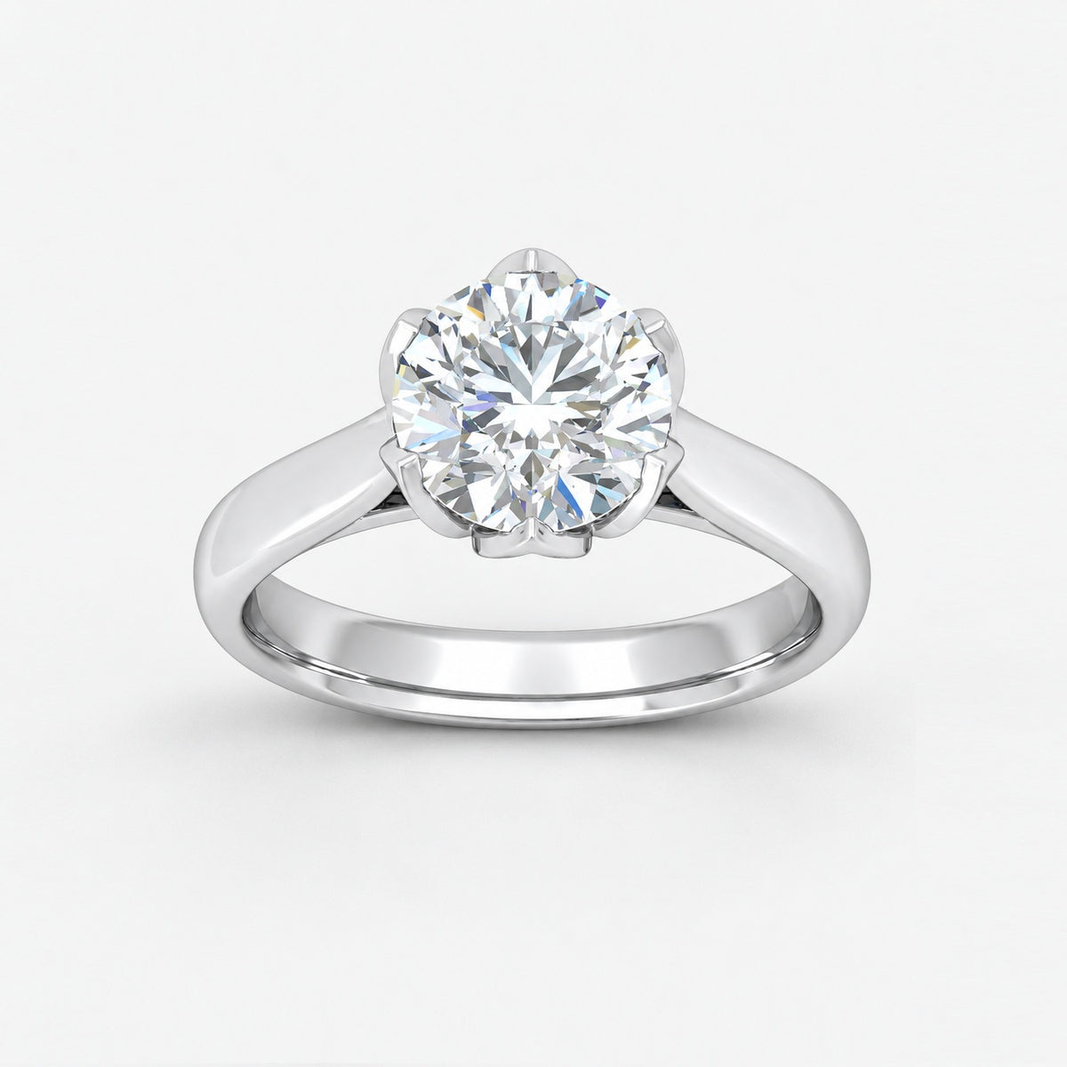 IGI Certified 2.00ct E/VS Round Lab Diamond Solitaire Engagement Ring in Gold & Platinum