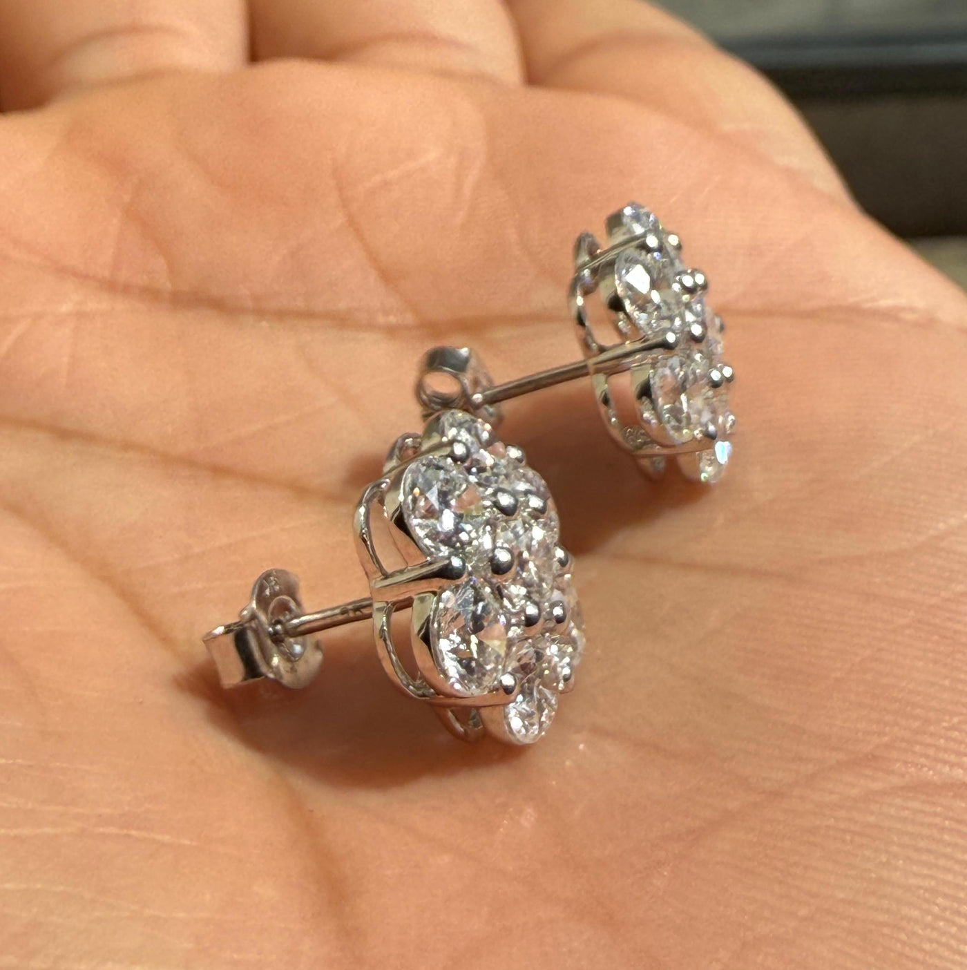 4.60Ct D/VS Lab Diamond Cluster Earrings in White Gold