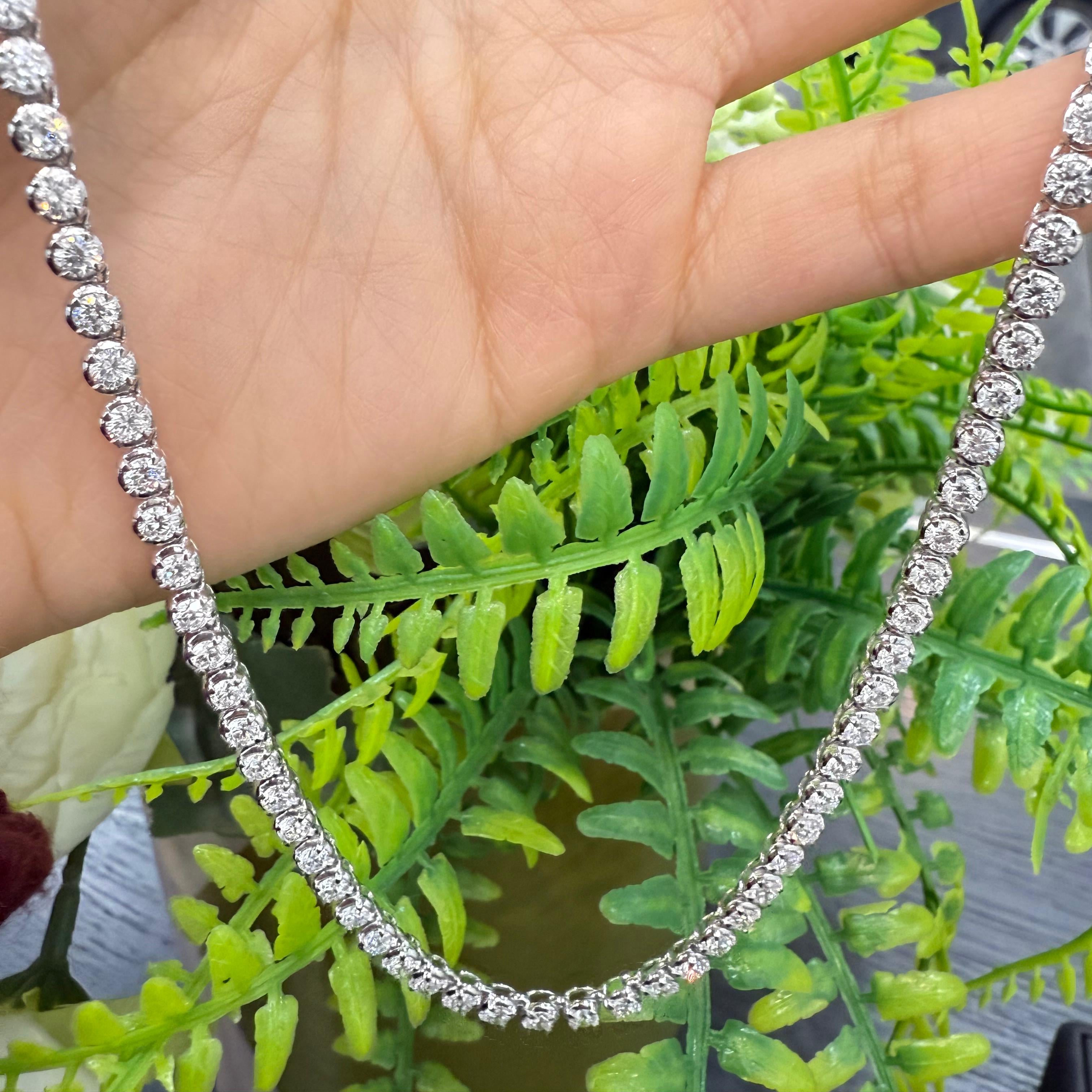 Lab Diamond Tennis Necklace 10ct-14ct D/VVS Quality in 9K Gold