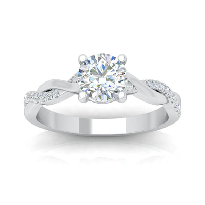 IGI Certified 1.20Carat D/VS Round & Side Diamond Twisted Shank Designer Ring