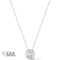 GIA Certified Round Natural Diamond Bezel Set Pendant in Gold (0.30–1.00CT)