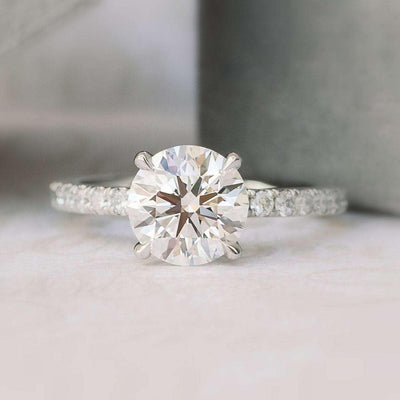 4.50Ct Round Lab Grown Diamond Engagement Ring in Platinum