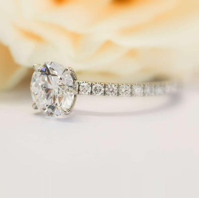 4.50Ct Round Lab Grown Diamond Engagement Ring in Platinum