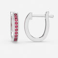 1.00Ct Natural AAA Diamond Cut Ruby Hoop Earring In Gold