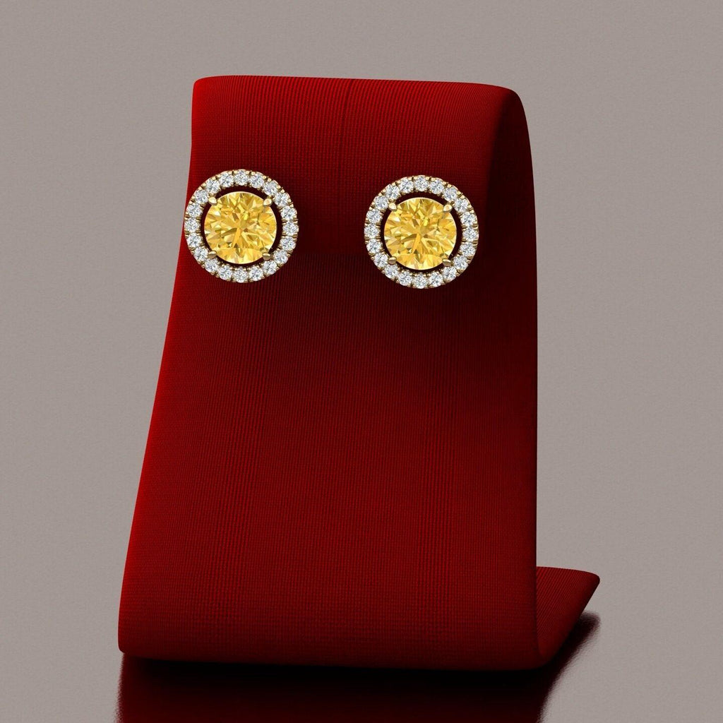 beautiful diamond halo earring