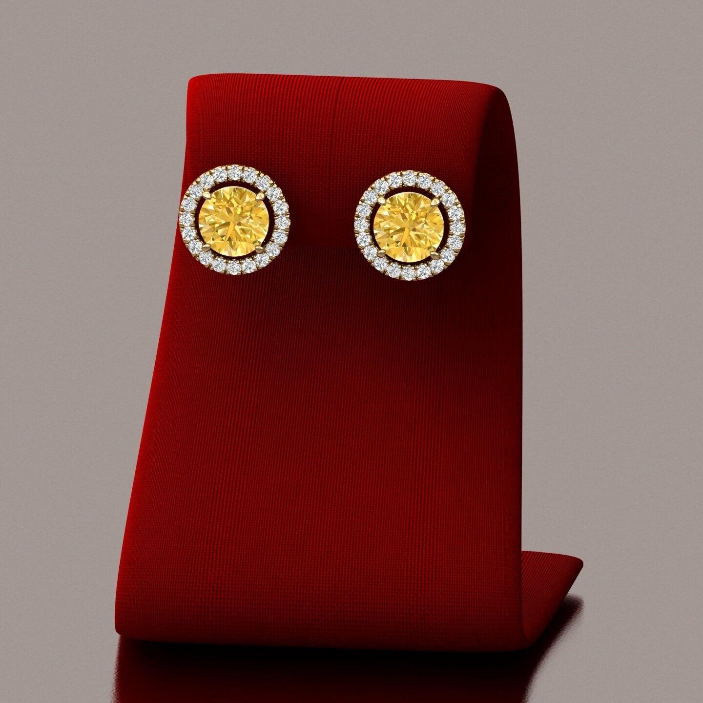 beautiful diamond halo earring