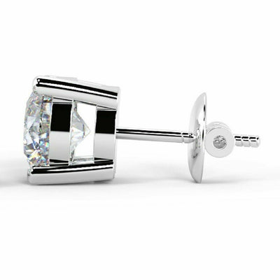 Certified Exceptional Quality D/VS 1.00Ct Round Diamond Single Stud Earring for Men's in 18k White Gold