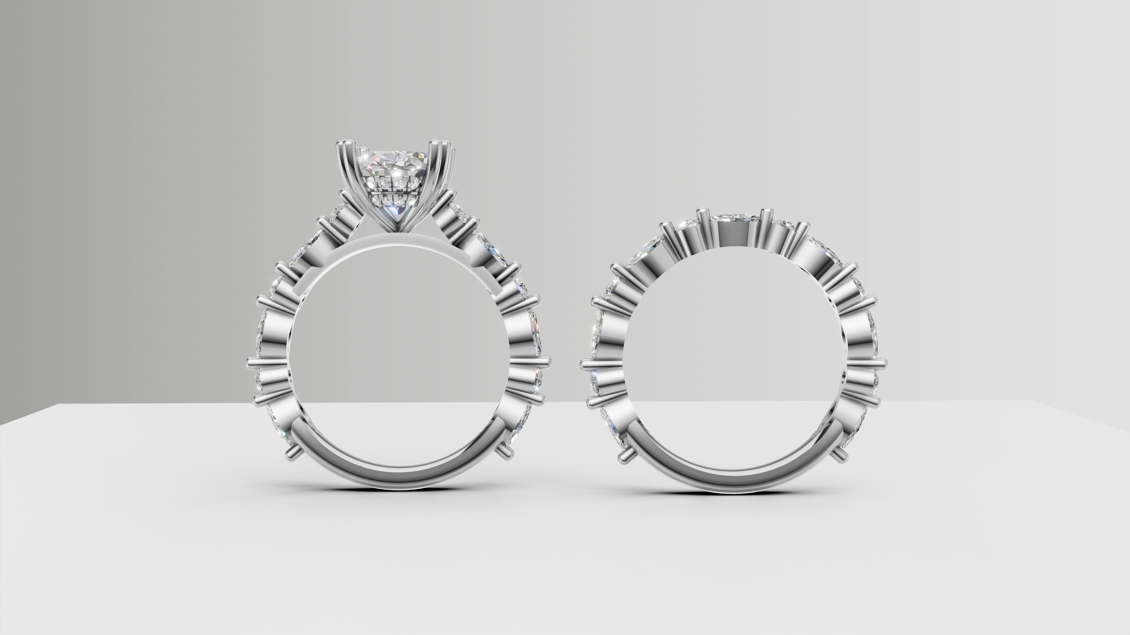 Customise Order - IGI Certified Diamond Oval Cut Double Hidden Halo Engagement Ring