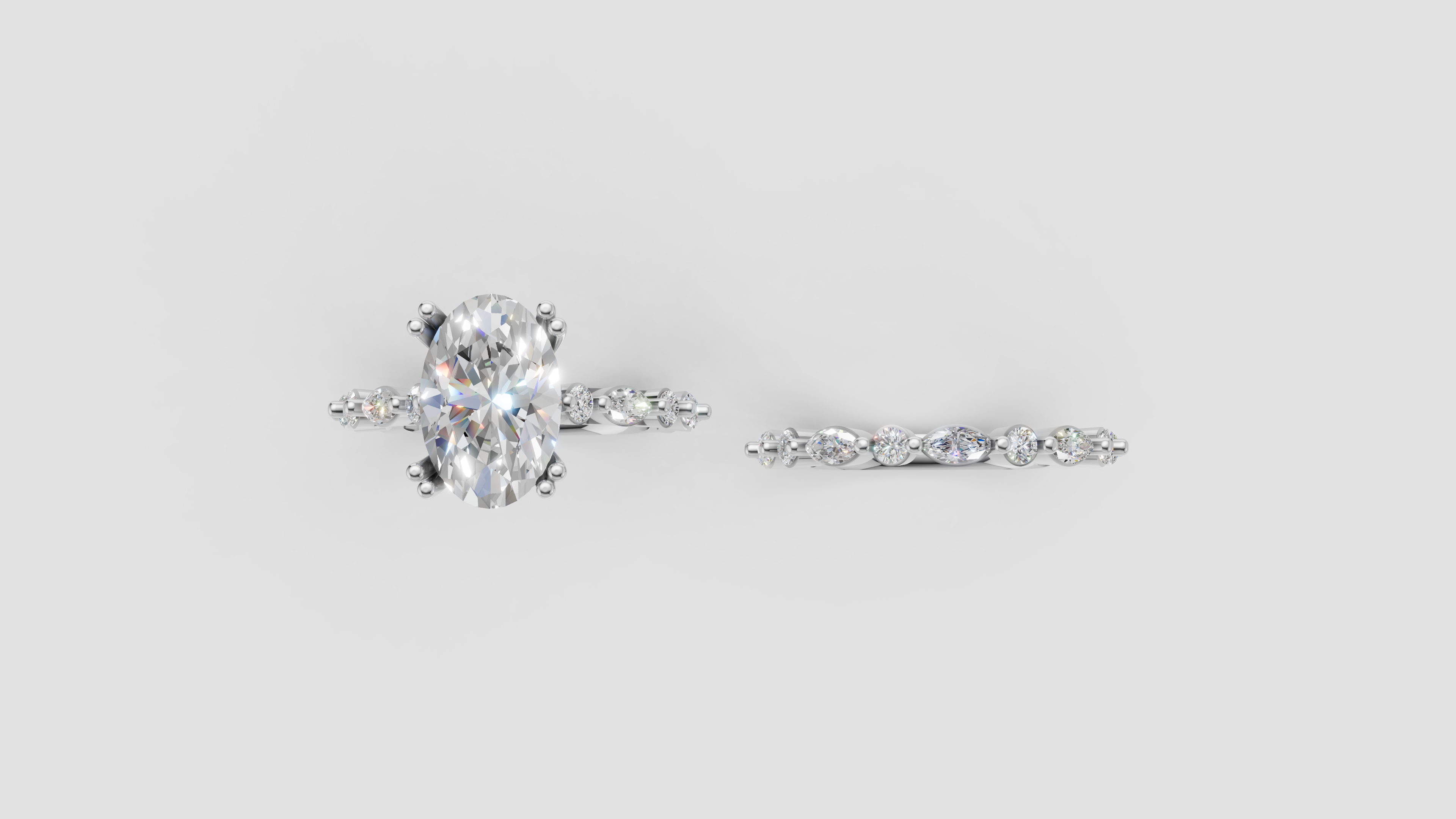 Customise Order - IGI Certified Diamond Oval Cut Double Hidden Halo Engagement Ring